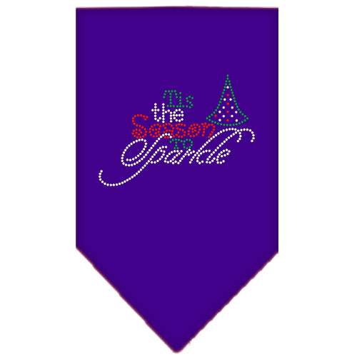 Tis the Season to Sparkle Rhinestone Bandana Purple Large